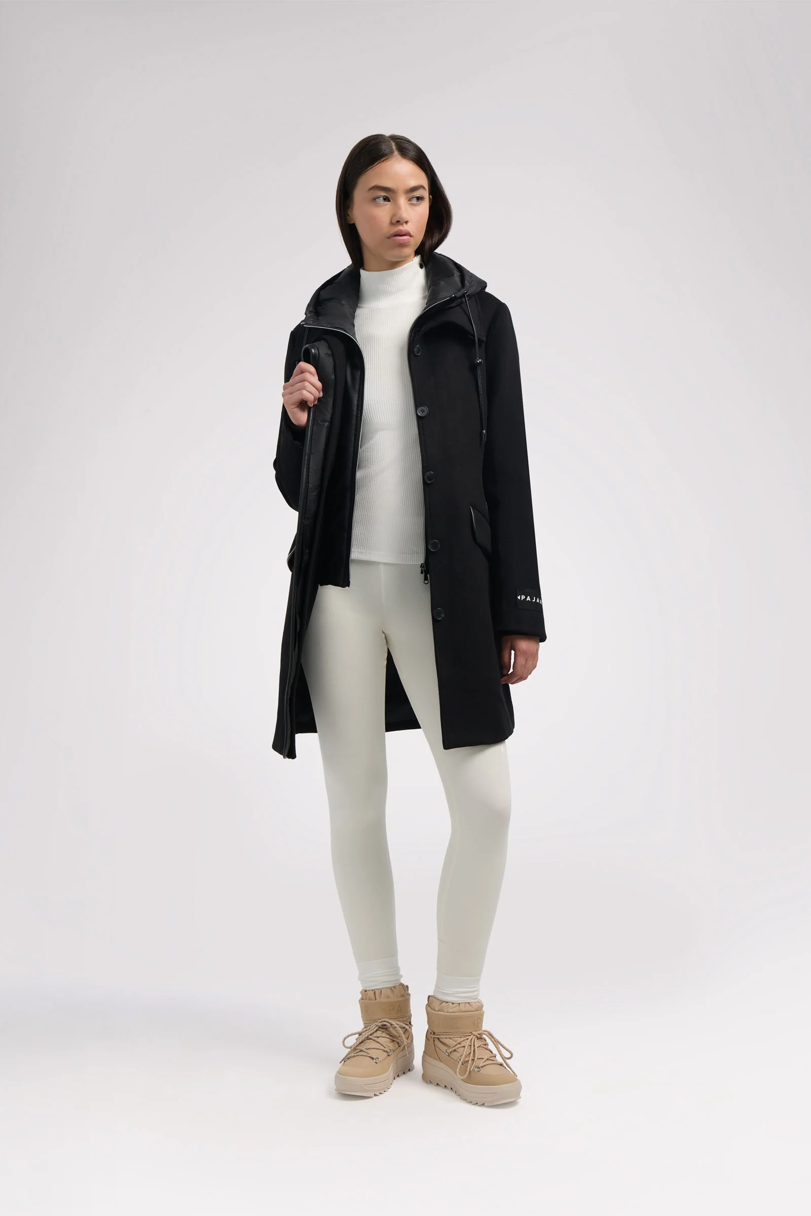 Celeste Women's Mid Length Wool Coat - Image 7